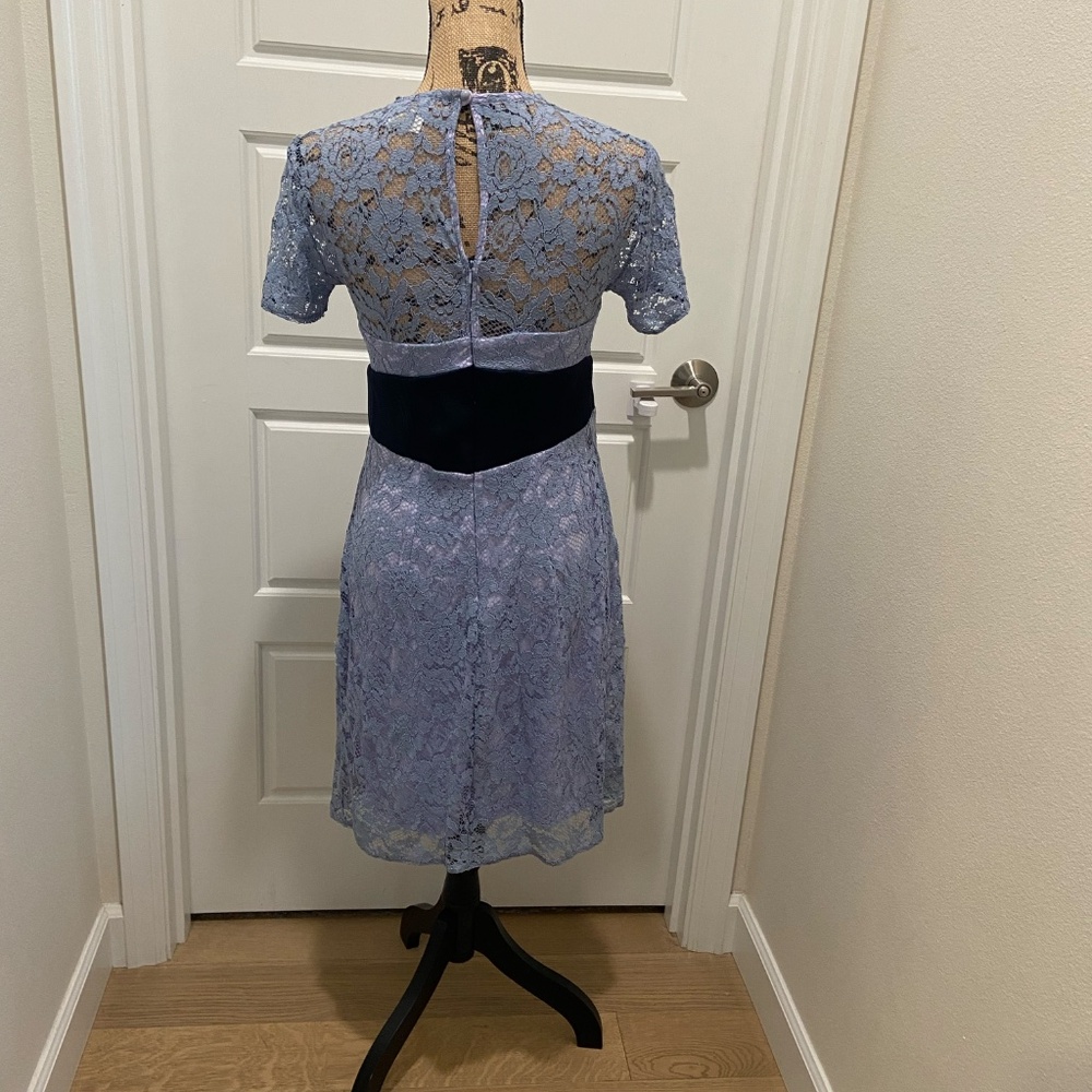 ASOS Maternity Light Blue/Lilac Purple Lace Dress Size US 4 - Picture 4 of 4